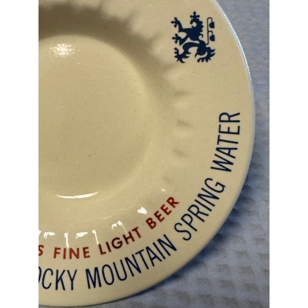 Vintage Ceramic COORS BEER Promotional Ashtray Plate 1970's